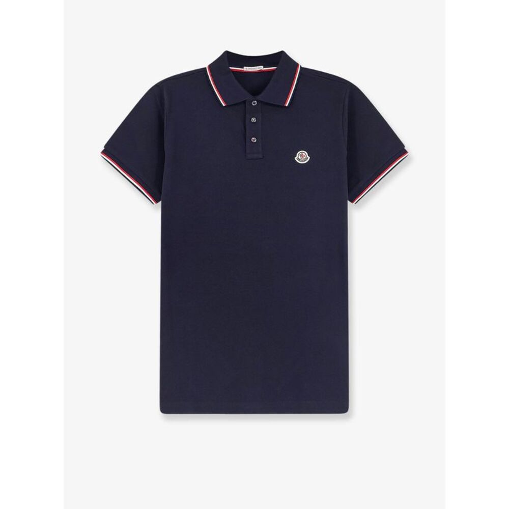 Moncler Men Cotton Polo Shirt With Logo Patch